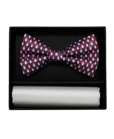 Nicole Miller Men's Floral Pre-tied Bow Tie And Pocket Square, 2-piece Set In Multi
