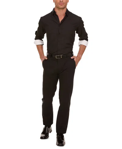 Nicole Miller Men's Slim-fit Dress Shirt In Black