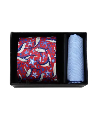 Nicole Miller Men's Whale Tie And Pocket Square, 2-piece Set In Multi