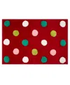 Nicole Miller Merry Dot Rug, 20" X 30" In Red