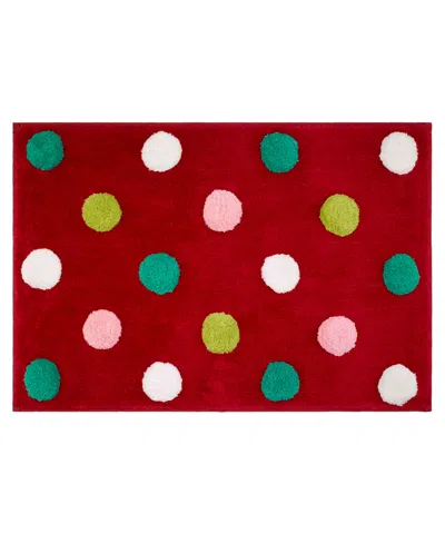 Nicole Miller Merry Dot Rug, 20" X 30" In Red