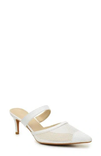 Nicole Miller Mesh Mule In White