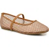 Nicole Miller Meshi Mary Jane Flat In Tan