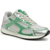 Nicole Miller Metallic Mesh Sneaker In Silver Green