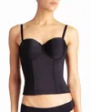 Nicole Miller Microfiber Low Back Boned Bustier In Black In Black