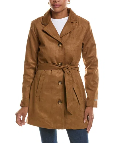 Nicole Miller Midi Blazer In Brown