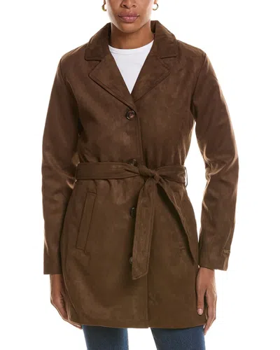 Nicole Miller Midi Blazer In Brown
