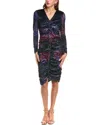 Nicole Miller Midi Dress In Multi