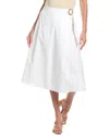 Nicole Miller Midi Skirt In White