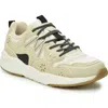 Nicole Miller Mix Media Sneaker In Beige