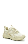 Nicole Miller Mix Media Sneaker In Beige Multi