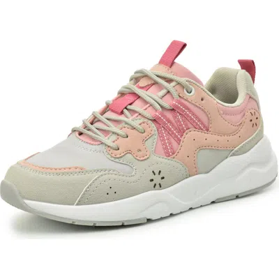 Nicole Miller Mix Media Sneaker In Grey Multi