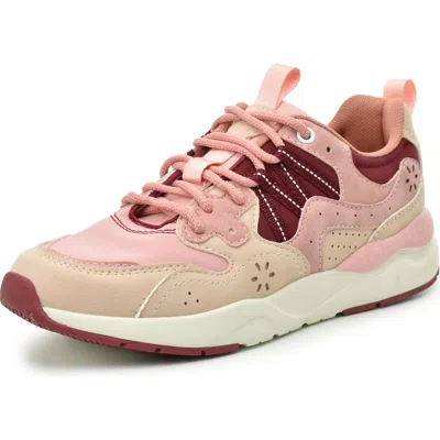 Nicole Miller Mix Media Sneaker In Pink Burgundy Multi