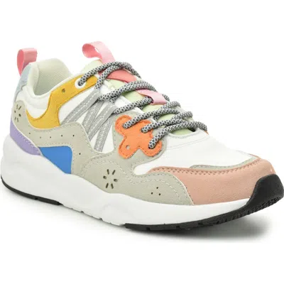 Nicole Miller Mix Media Sneaker In White Multi