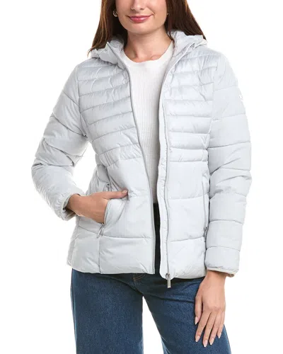 Nicole Miller Mixed Media Puffer Jacket In White