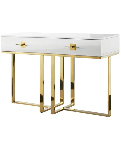 Nicole Miller Moana Console Table In White