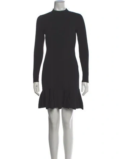Pre-owned Nicole Miller Mock Neck Mini Dress In Gray