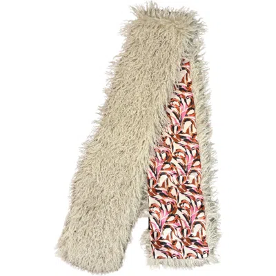Nicole Miller Mongolian Faux Fur Scarf In Neutral