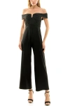 Nicole Miller Mu3s14106 Long Formal Pleated Jumpsuit In Black