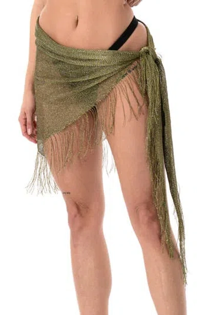Nicole Miller Netted Sarong In Metallic