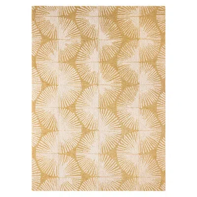 Nicole Miller New York Kendall Fluted Geo Handcrafted Wool Area Rug Gold