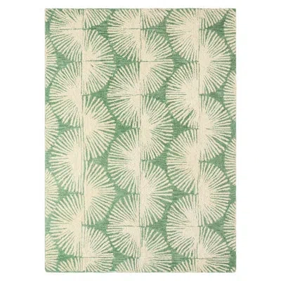Nicole Miller New York Kendall Fluted Geo Handcrafted Wool Area Rug Green