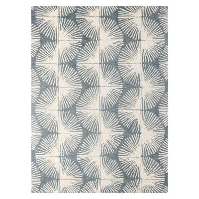 Nicole Miller New York Kendall Fluted Geo Handcrafted Wool Area Rug Grey