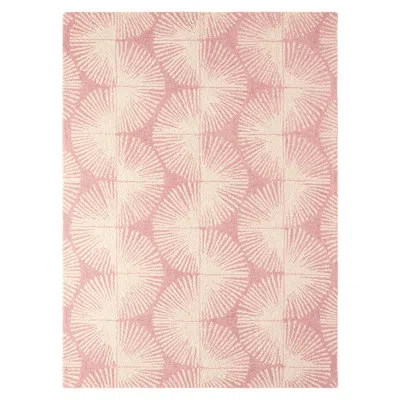 Nicole Miller New York Kendall Fluted Geo Handcrafted Wool Area Rug Rose
