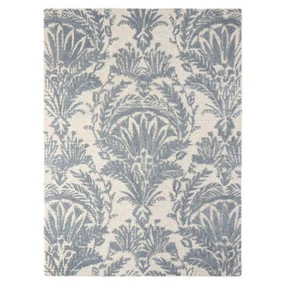 Nicole Miller New York Mod Damask Chambray Handcrafted Wool Area Rug Grey In Gray