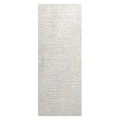 Nicole Miller New York Mod Weave Abstract Knotted Texture Handcrafted Wool Area Rug Light Grey