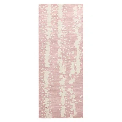Nicole Miller New York Mod Weave Abstract Knotted Texture Handcrafted Wool Area Rug Rose
