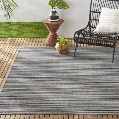 Nicole Miller New York Patio Country Wynona Abstract Indoor/outdoor Area Rug, Black/beige In Black,beige