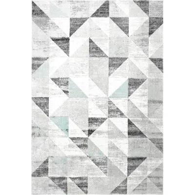 Nicole Miller New York Patio Sofia Holly Transitional Geometric Indoor/outdoor Area Rug In Gray,blue