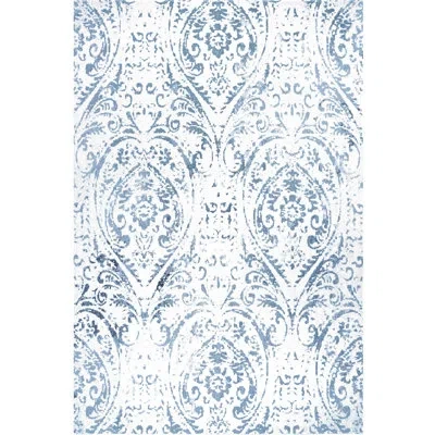 Nicole Miller New York Patio Sofia Juniper Paisley Indoor/outdoor Area Rug, Ivory/blue In Blue;ivory