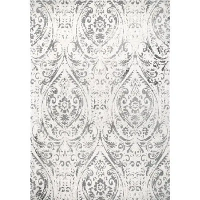 Nicole Miller New York Patio Sofia Juniper Transitional Paisley Indoor/outdoor Area Rug, Ivory/gray In Ivory,gray