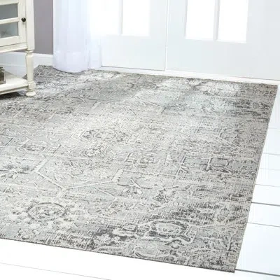 Nicole Miller New York Patio Sofia Medallion Indoor/outdoor Area Rug, Light Grey/dark Grey In Light Grey,dark Grey