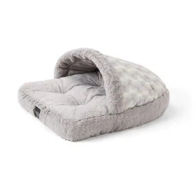 Nicole Miller New York Pet Kendall Fluted Geo Cozy Slipper Cave Pet Bed Taupe Small 22"x17"x11" In Gray