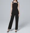 Nicole Miller New York Sleeveless Square Neck Jumpsuit In Black In Black