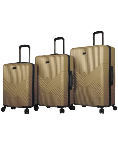 Nicole Miller Nicki 3 Piece Luggage Set In Gold