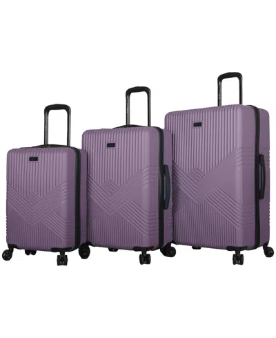 Nicole Miller Nicki 3 Piece Luggage Set In Smokey Purple