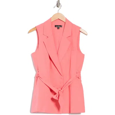 Nicole Miller Notch Collar Vest In Pink