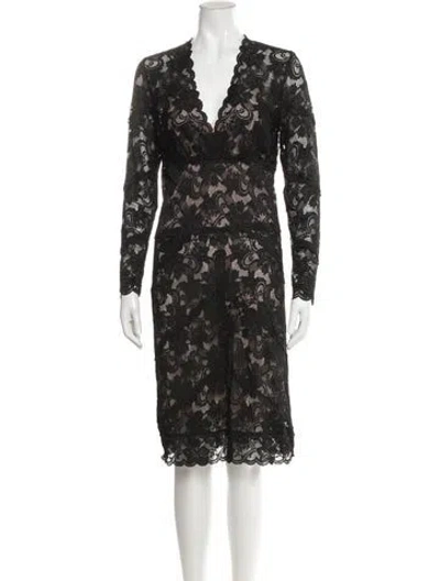 Pre-owned Nicole Miller Nylon Knee-length Dress In Black