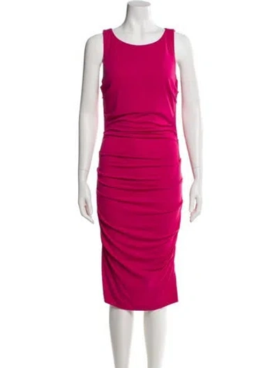 Pre-owned Nicole Miller Nylon Midi Length Dress In Pink