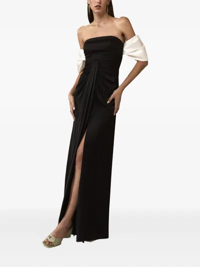 Nicole Miller Off-shoulder Draped Dress In Black