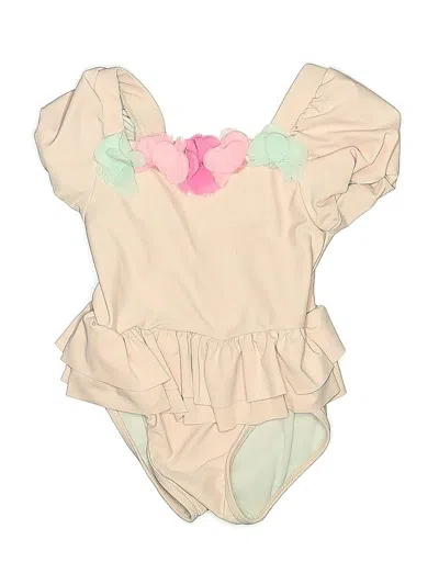 Pre-owned Nicole Miller Kids' One Piece Swimsuit In White