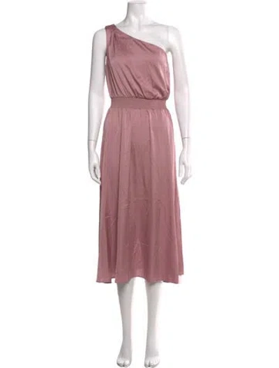 Pre-owned Nicole Miller One-shoulder Long Dress W/ Tags In Pink