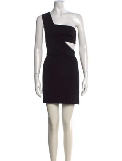 Pre-owned Nicole Miller One-shoulder Mini Dress W/ Tags In Black