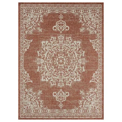 Nicole Miller Oriental Ivory/rose Gold Indoor / Outdoor Area Rug Oriental Ivory/rose Gold Indoor In Ivory,rose Gold