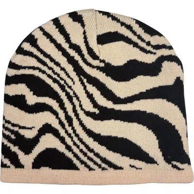 Nicole Miller Paisley Jacquard Beanie In Brown