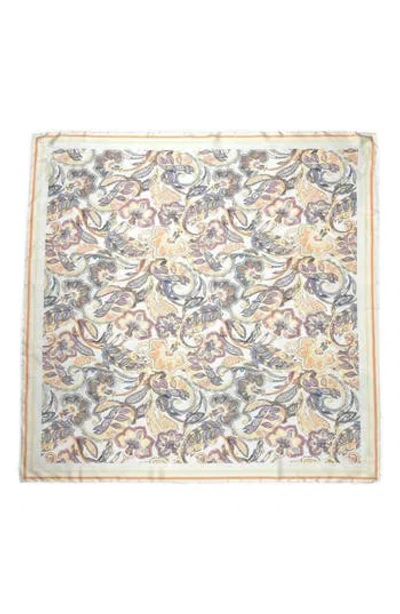 Nicole Miller Paisley Satin Square Scarf In Neutral